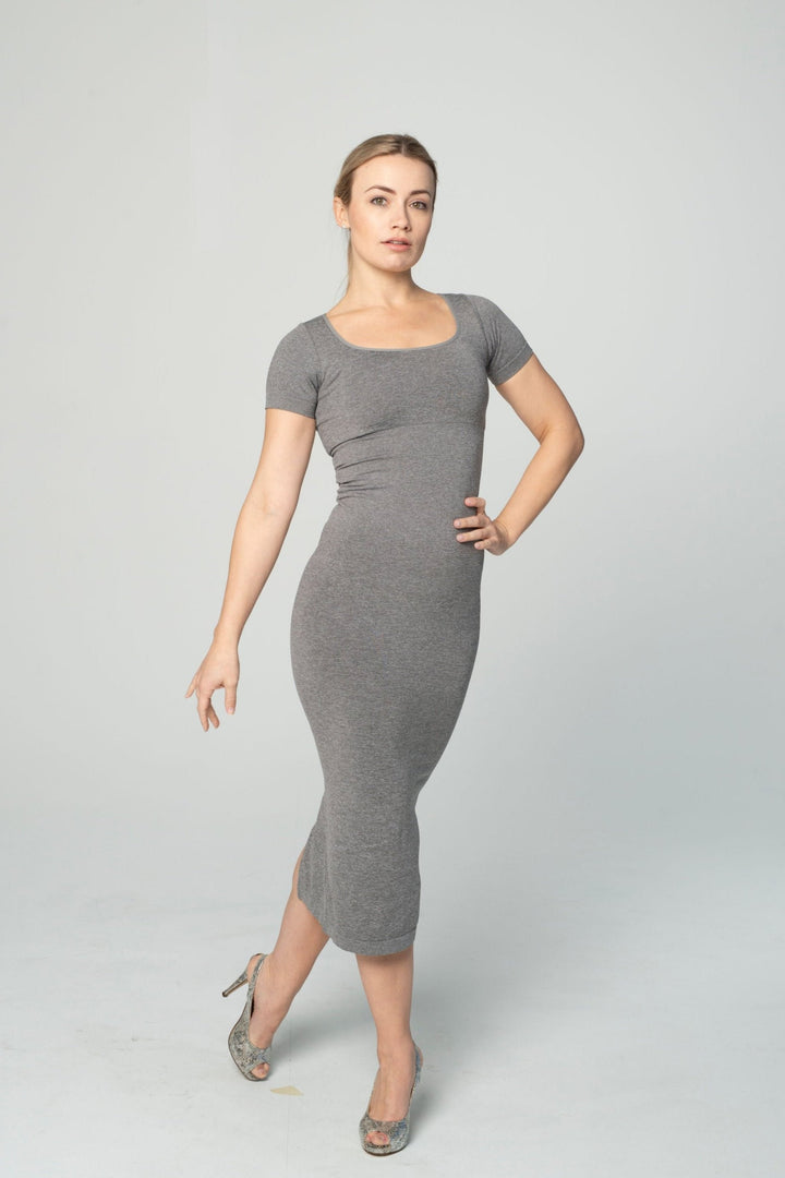 Shapewear Dress Round-neck Gray