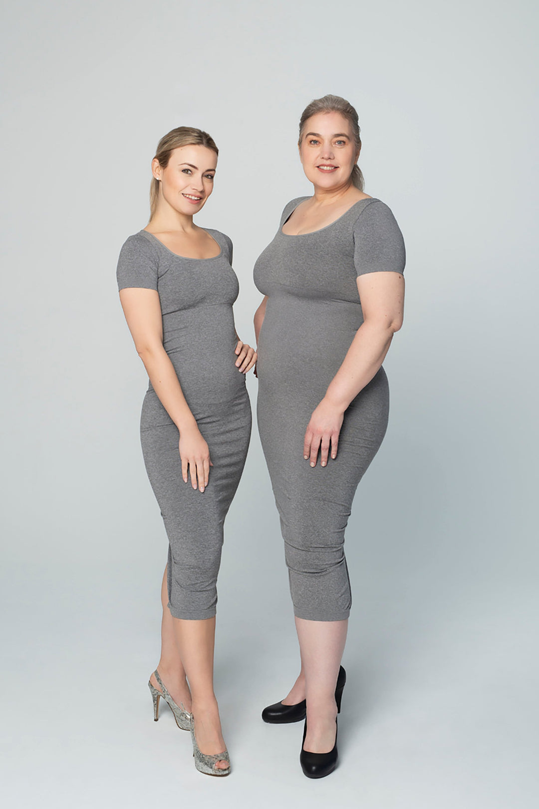 Shapewear Dress Round-neck Gray