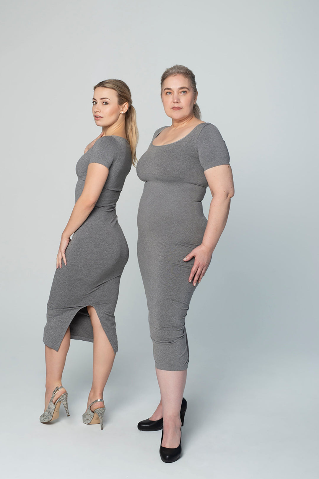 Shapewear Dress Round-neck Gray