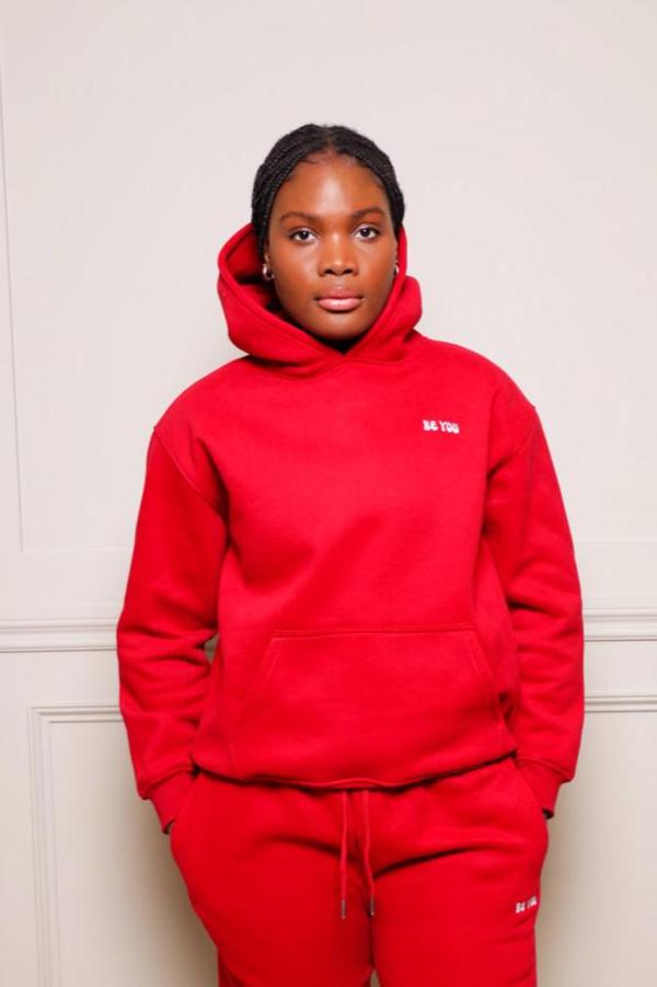 Red Heavy pullover Hoodie -Unisex