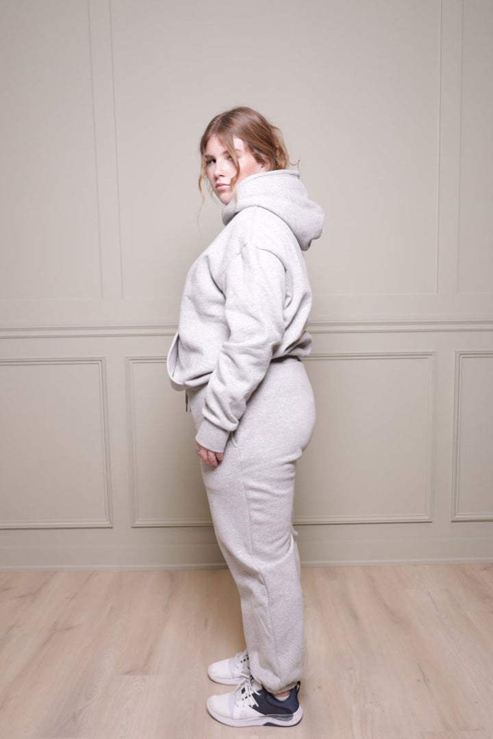 Ensemble de jogging à capuche et pull épais gris unisexe 