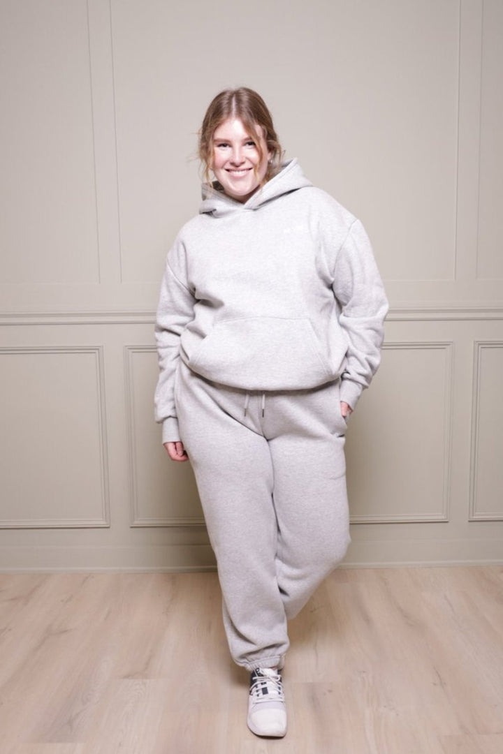 Ensemble de jogging à capuche et pull épais gris unisexe 