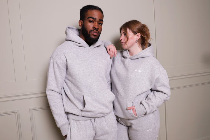 Ensemble de jogging à capuche et pull épais gris unisexe 