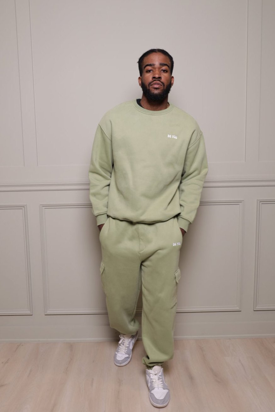 Heavy Light Green Sweatshirt Jogger Set - Unisex