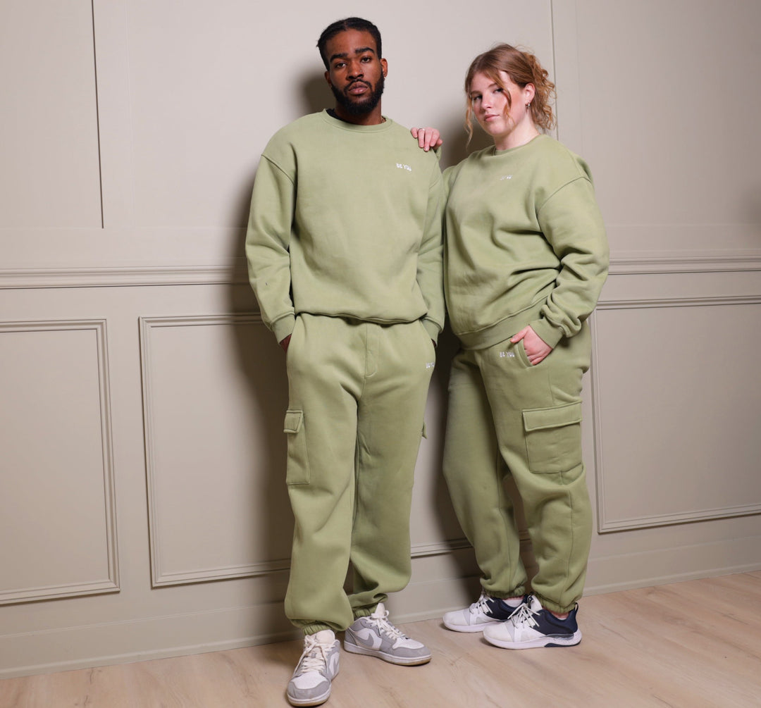 Heavy Light Green Sweatshirt Jogger Set - Unisex