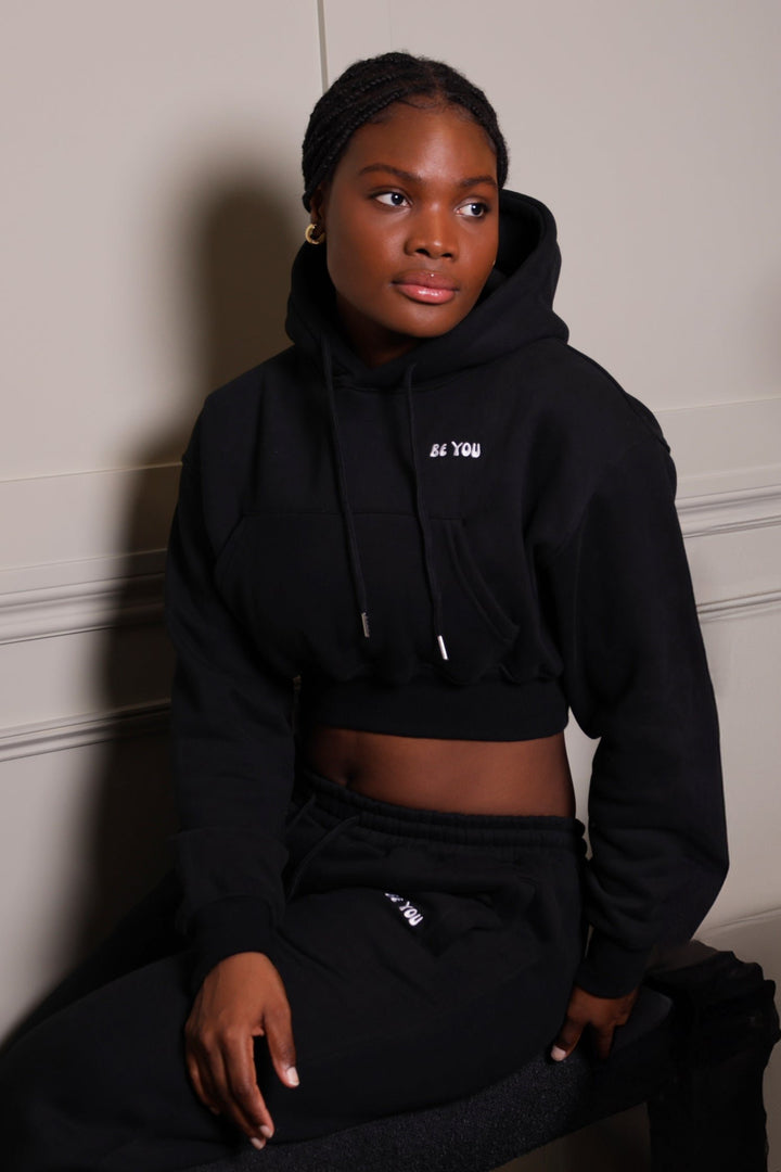 Cropped Hoodie  Heavy Black